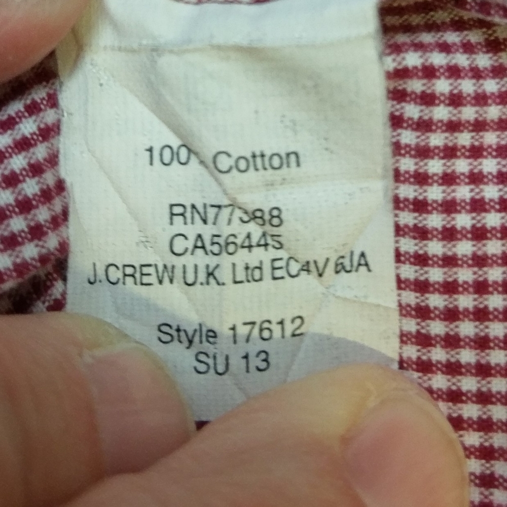 J. Crew Red Checked Button-Down, Size Large - image 5